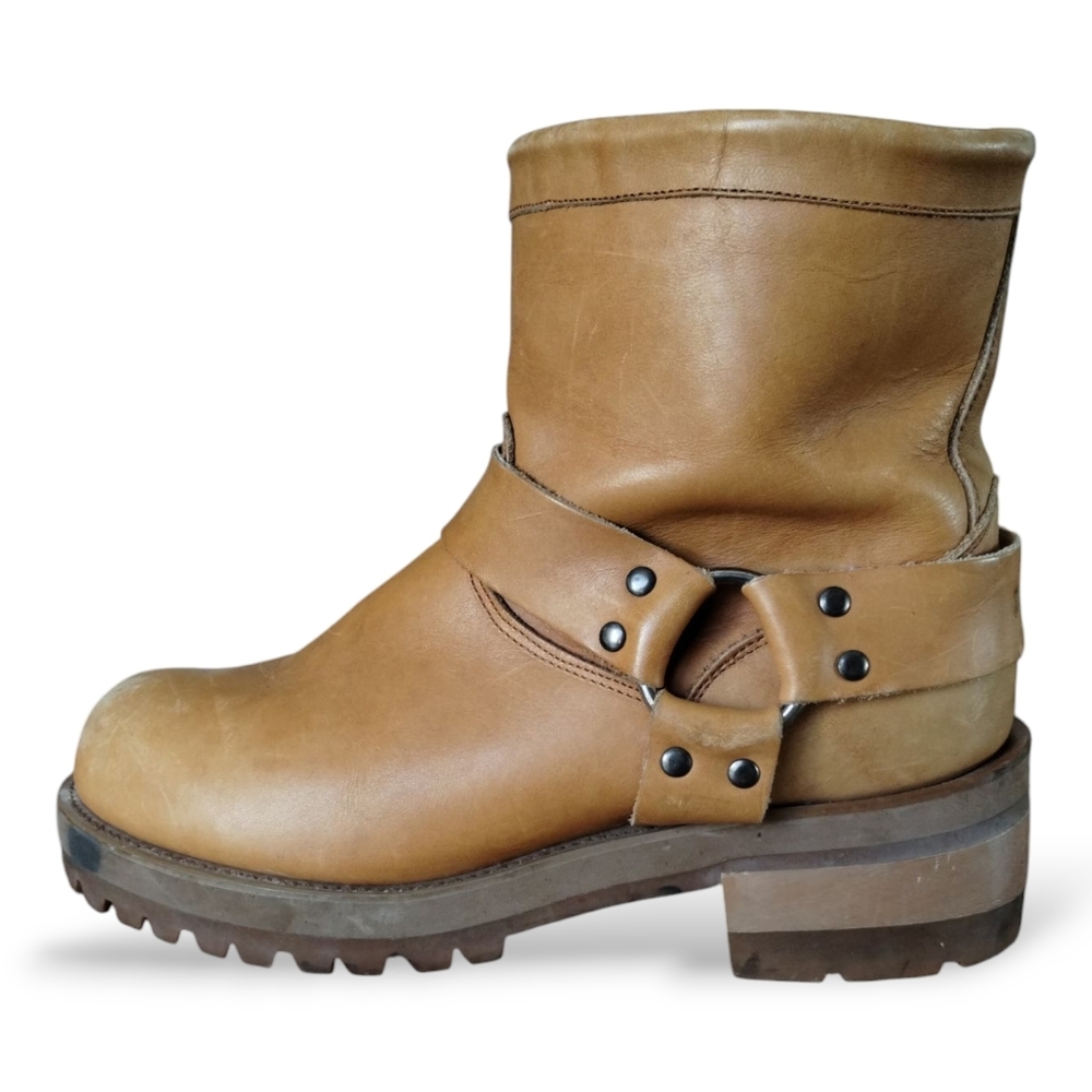 Vintage Durango Men's Tan Leather 7" Logger Harness Boots